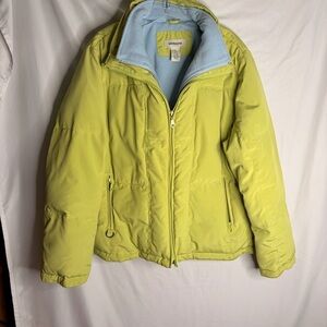 Westbound Women’s L Lime Green Puffer Jacket Down Feather Fleece Lined Winter